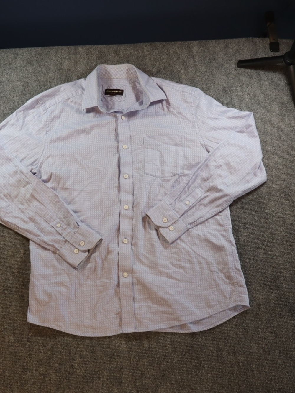 Johnston & Murphy Mens Medium Light Blue Check Dress Shirt Button Front Casual